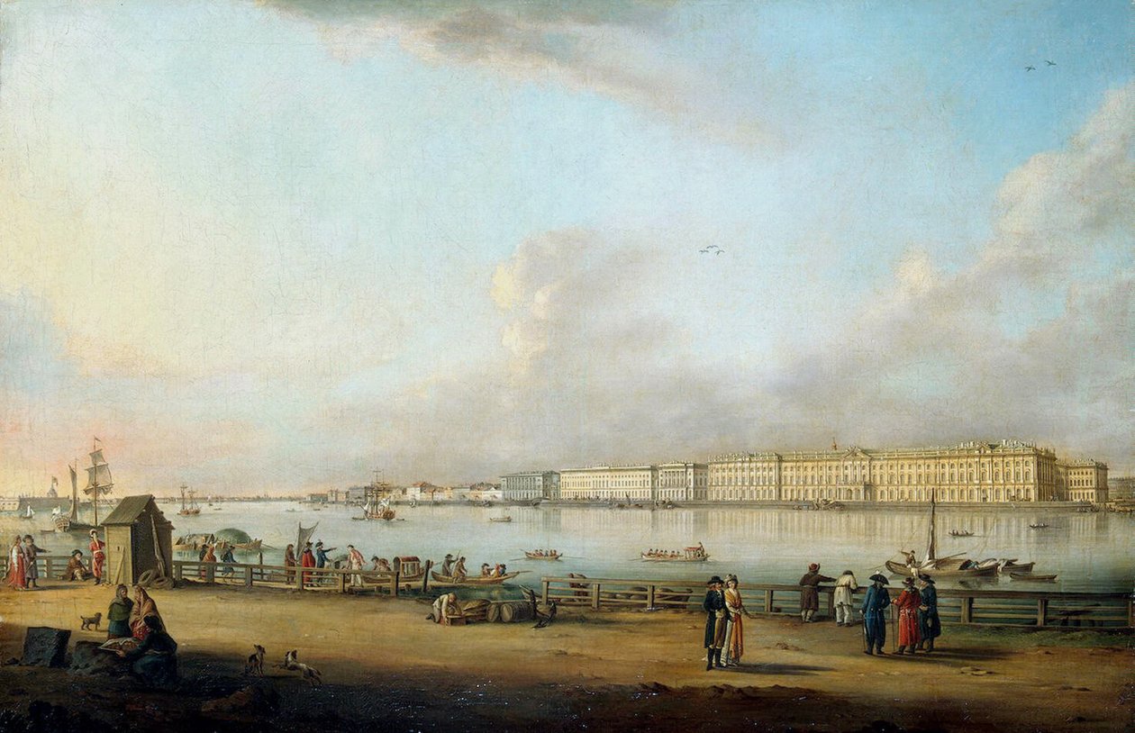 View of the Winter Palace from Vasilyevsky Island, 1796 by Johann Georg Mayr
