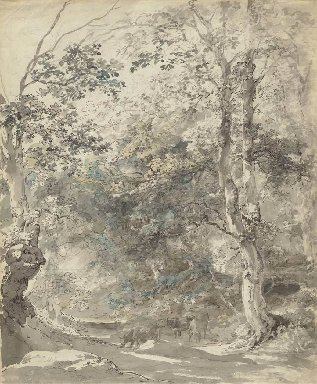 Wooded Landscape with Cows by Johann Georg vonm Dillis