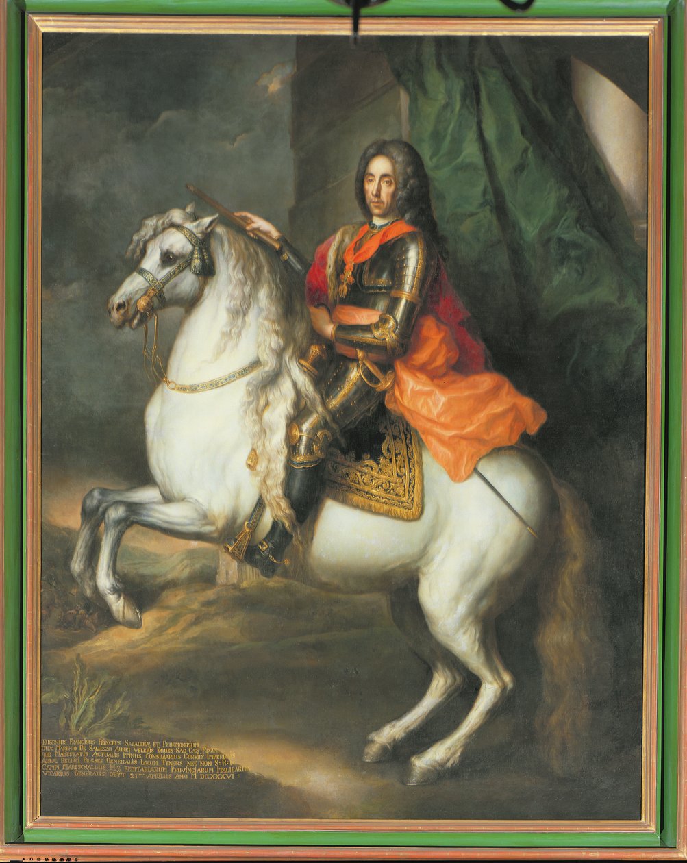 Equestrian portrait of Prince Eugene of Savoy (1663-1736) by Johann Gottfried Auerbach