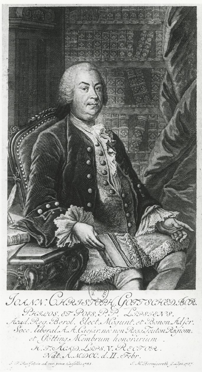 Portrait of Johann Christoph Gottsched by Johann Martin Berningeroth