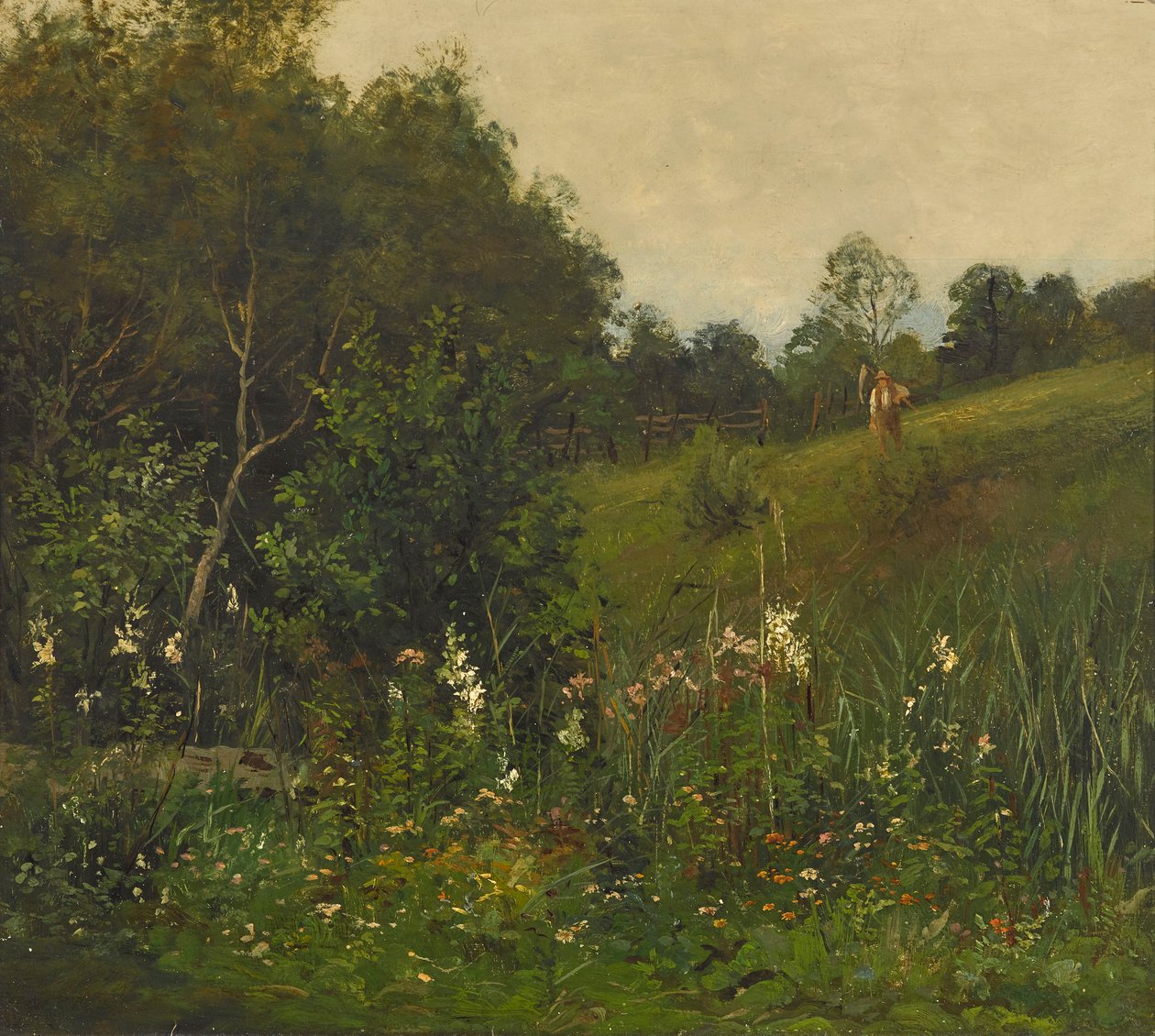 Summer Landscape with Mower by Johann Sperl