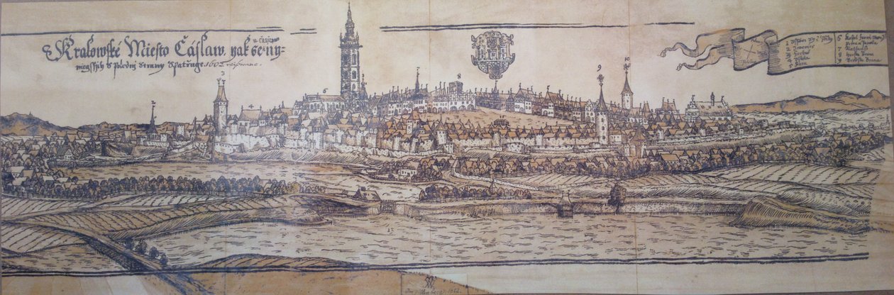 View of Čáslav from 1602 by Johann Willenberger