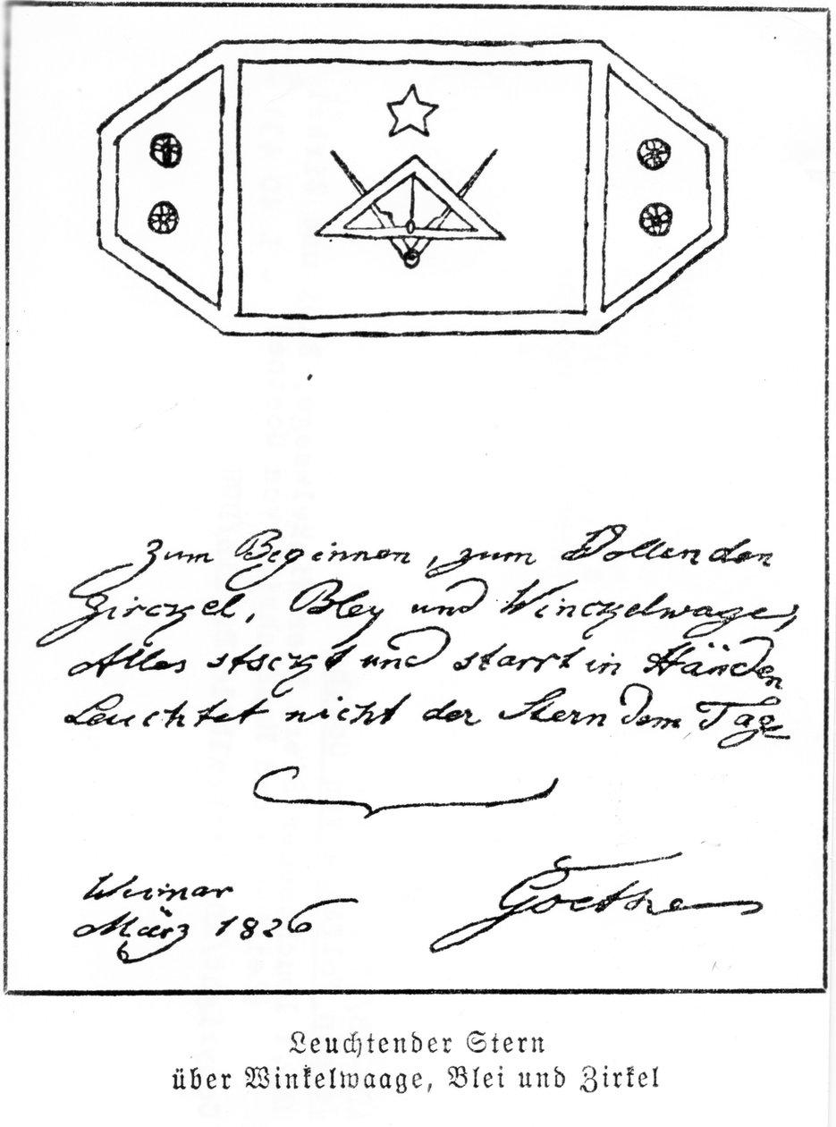 Shining Star over Square and Compass and Lead by Johann Wolfgang von Goethe