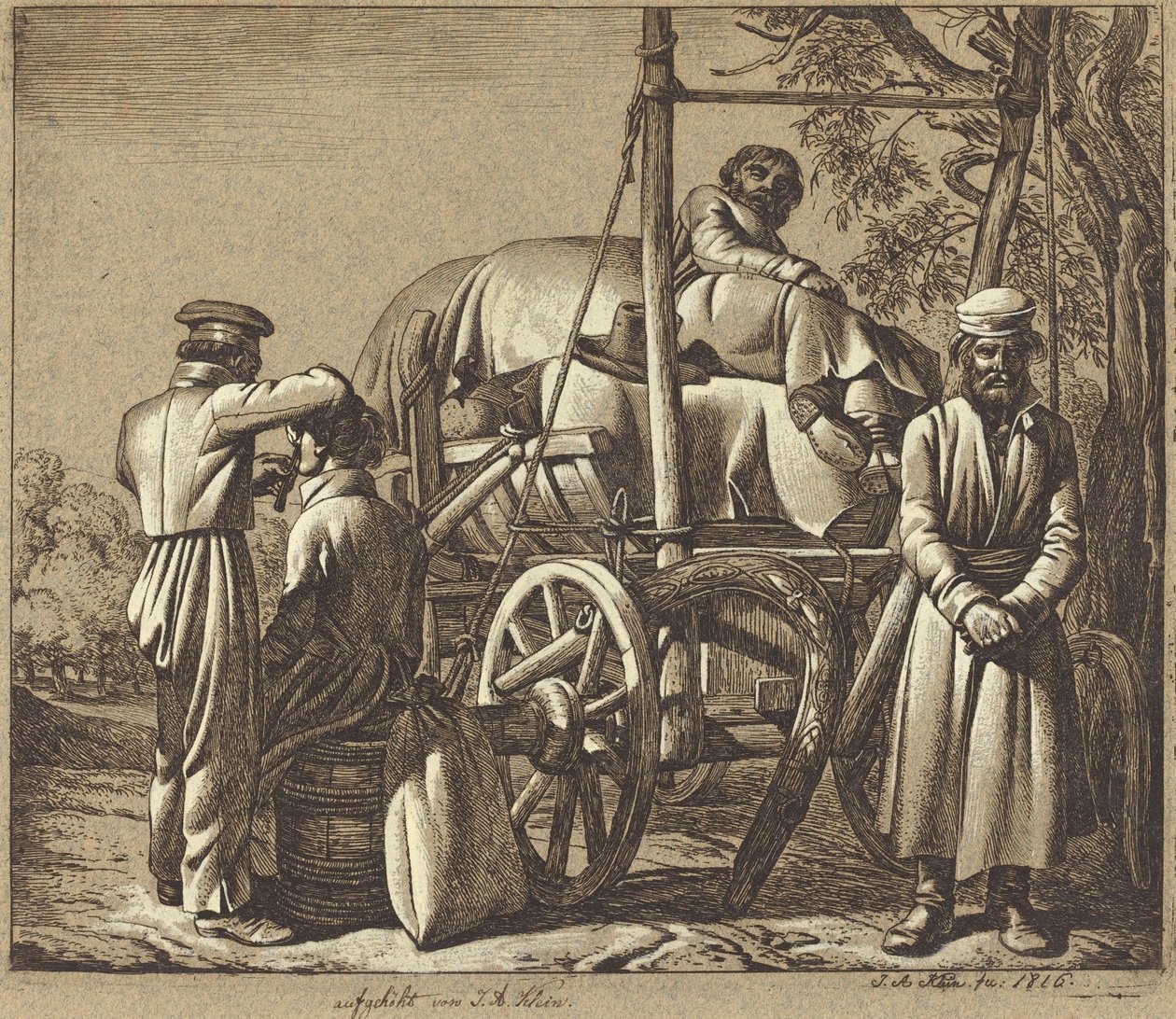 Russian Soldiers with a Barber by Johann Adam Klein