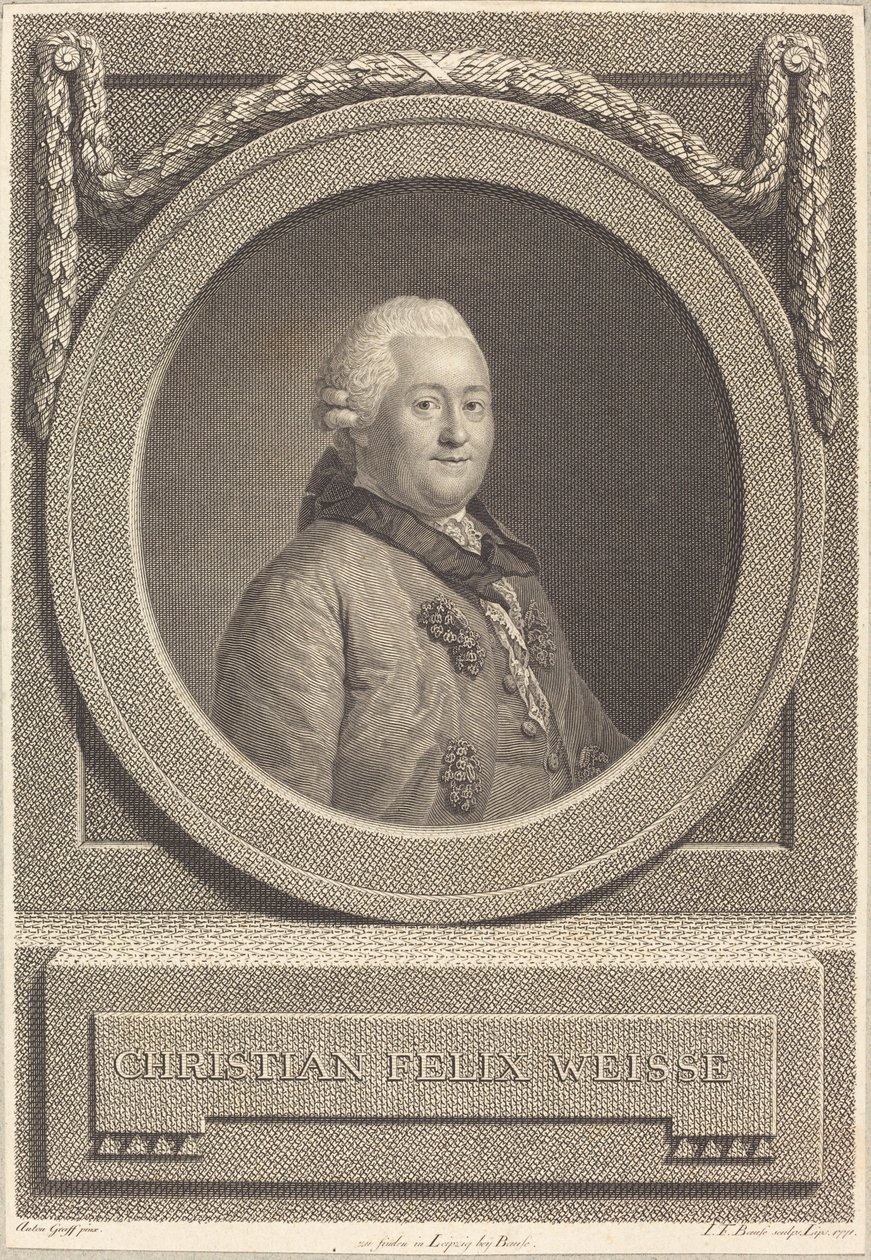 Christian Weisse by Johann Friedrich Bause after Anton Graff