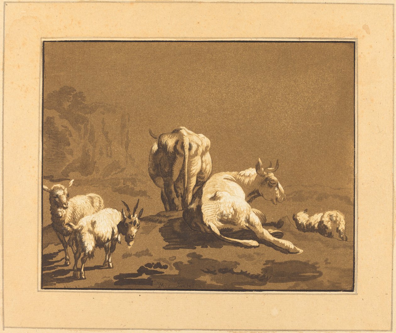 Cows by Johann Gottlieb Prestel after Joseph Wagner