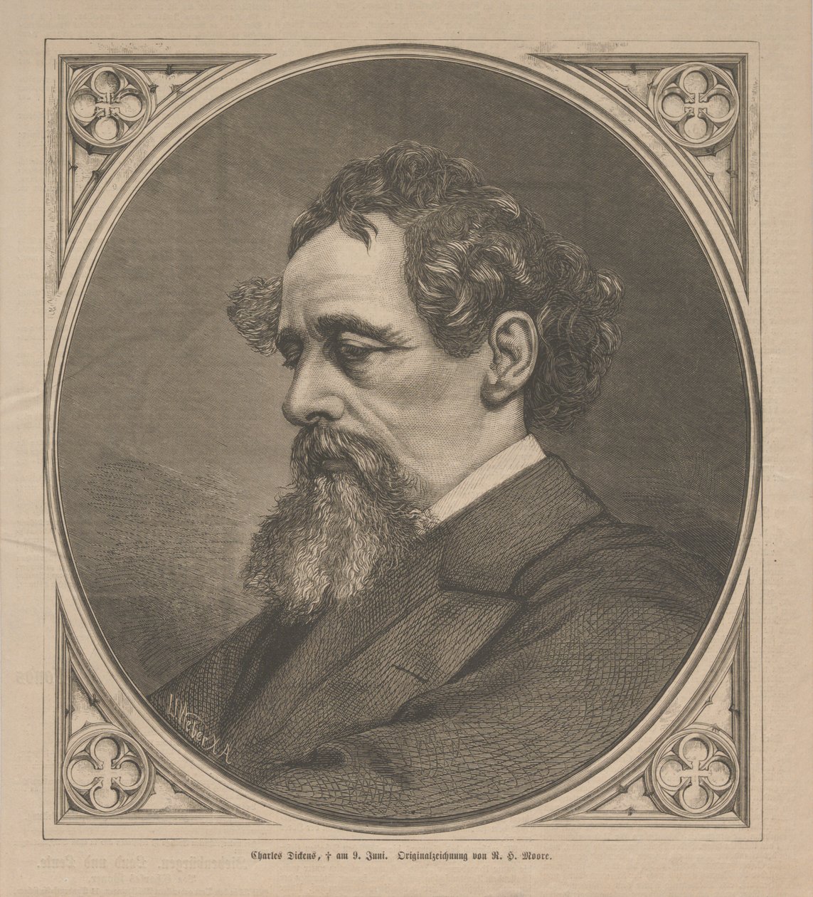 Portrait of Charles Dickens by Johann Jacob Weber