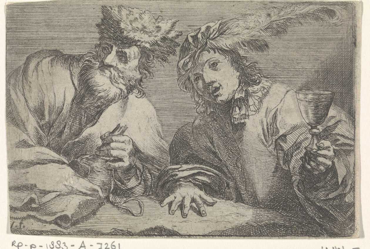 Old and Young Man at a Table by Johann Liss
