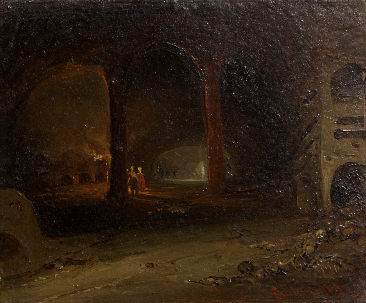 Visitors in an Underground Vault by Johann Nepomuk Ender