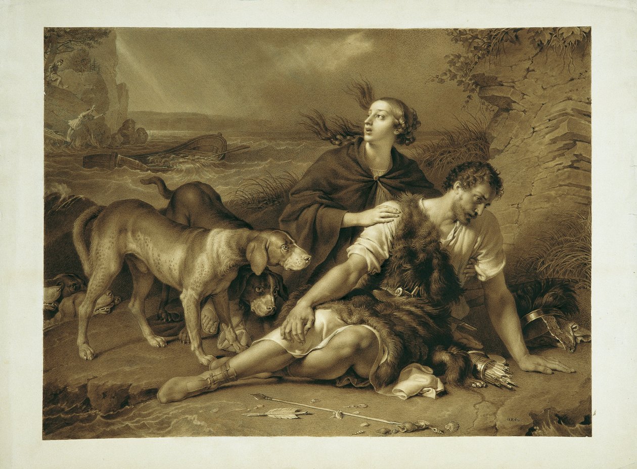 Arindal and Daura by Johann Peter Krafft