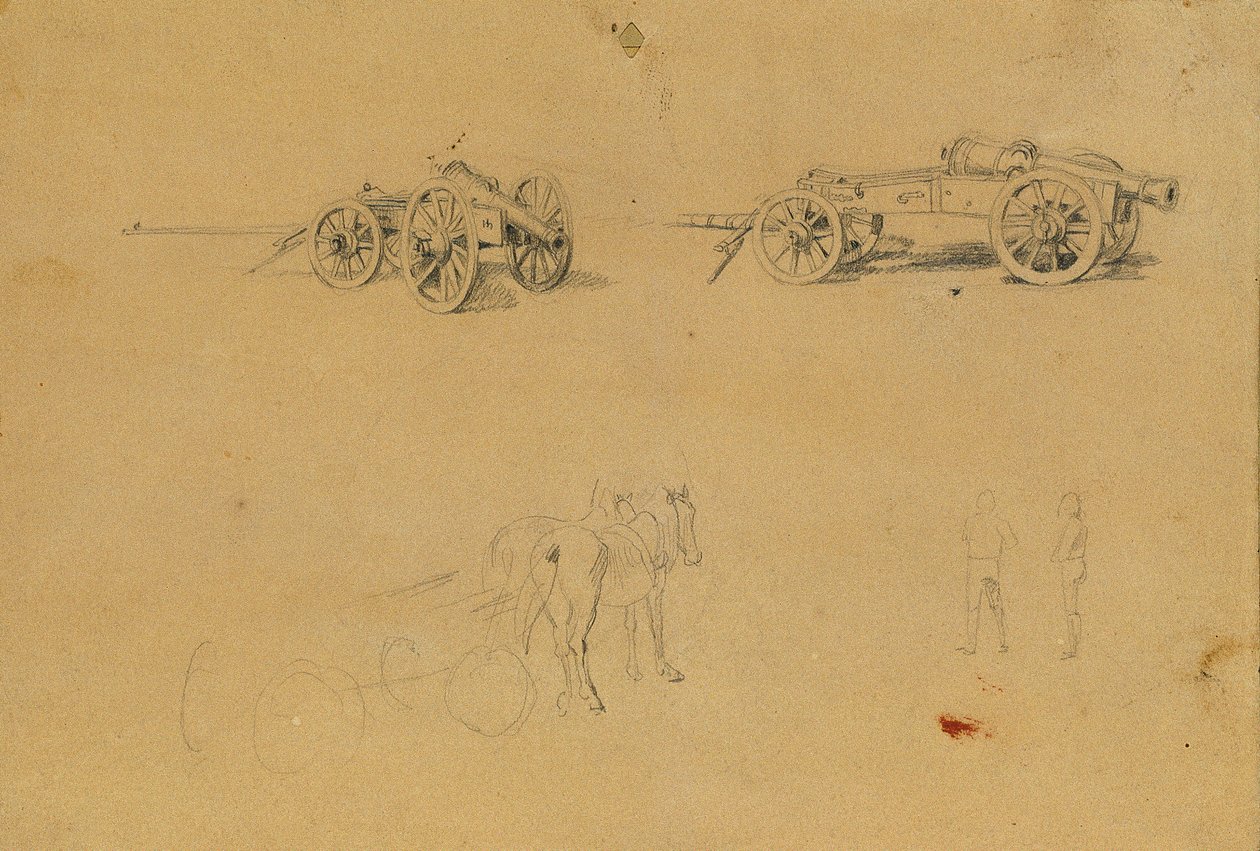 Study of Cannons, Military Equipment by Johann Peter Krafft