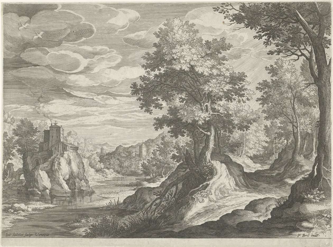 River Landscape with a Castle by Johann Sadeler (I)