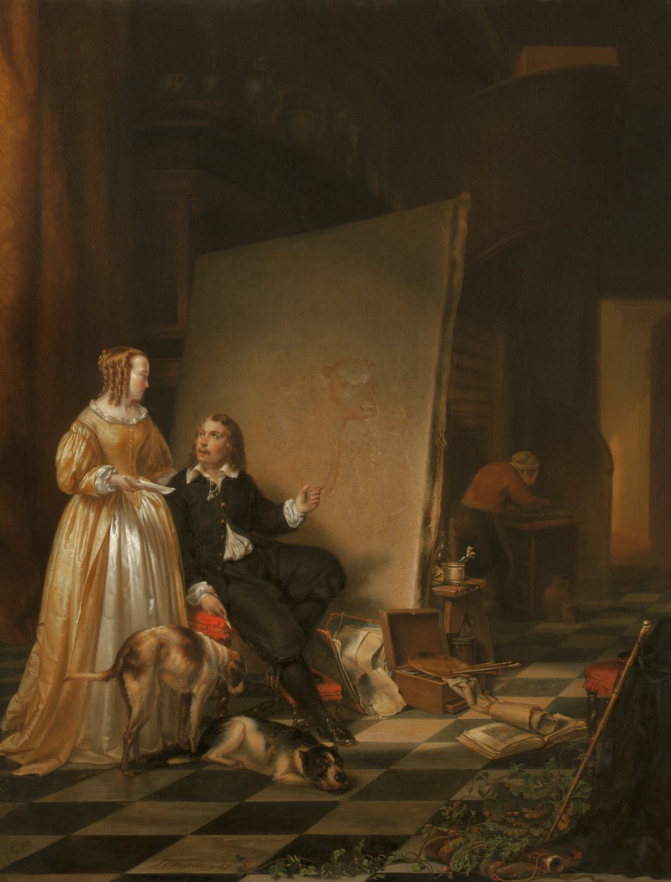 The Studio of Paulus Potter by Johannes Christoffel Vaarberg