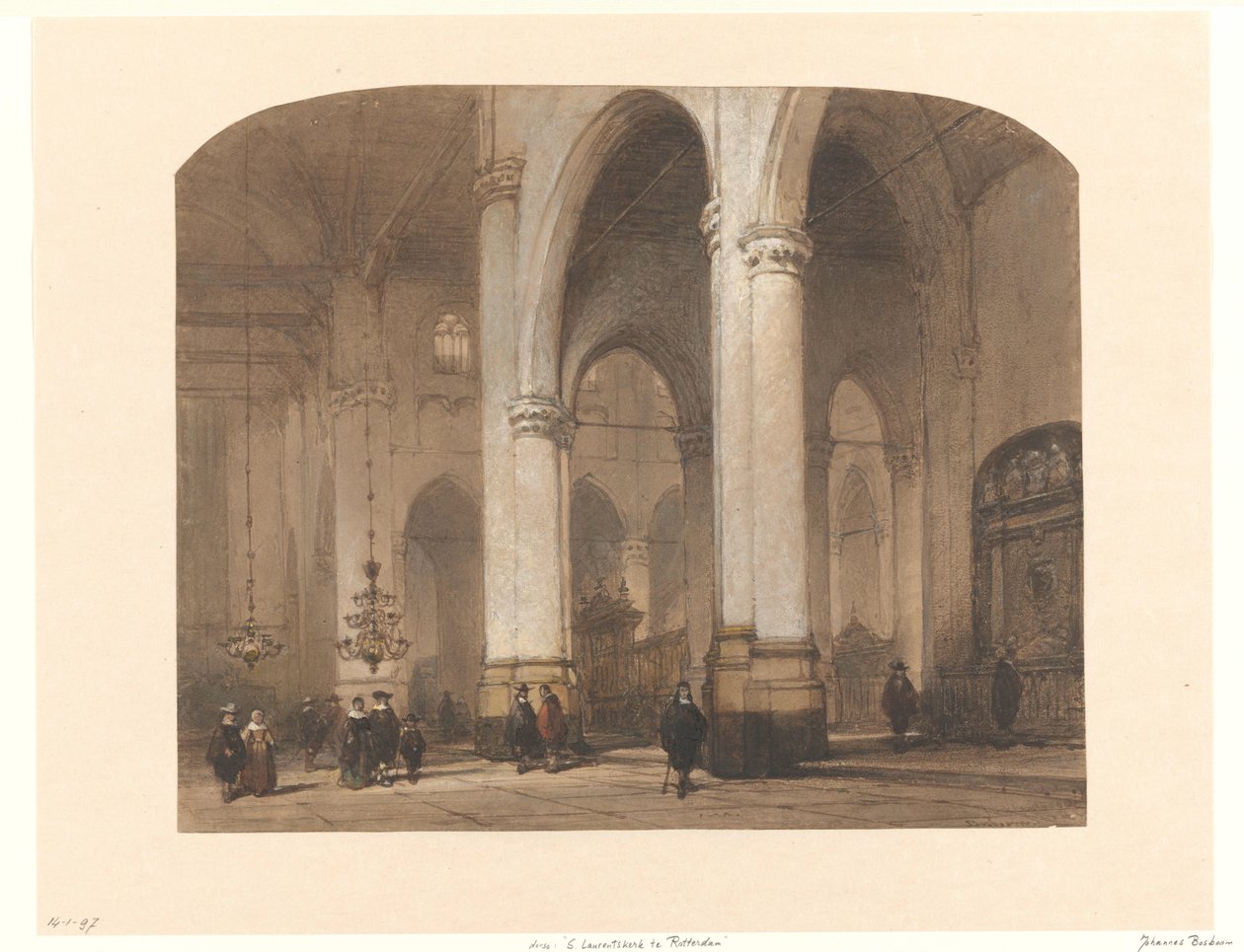 View in the St. Lawrence Church in Rotterdam by Johannes Bosboom