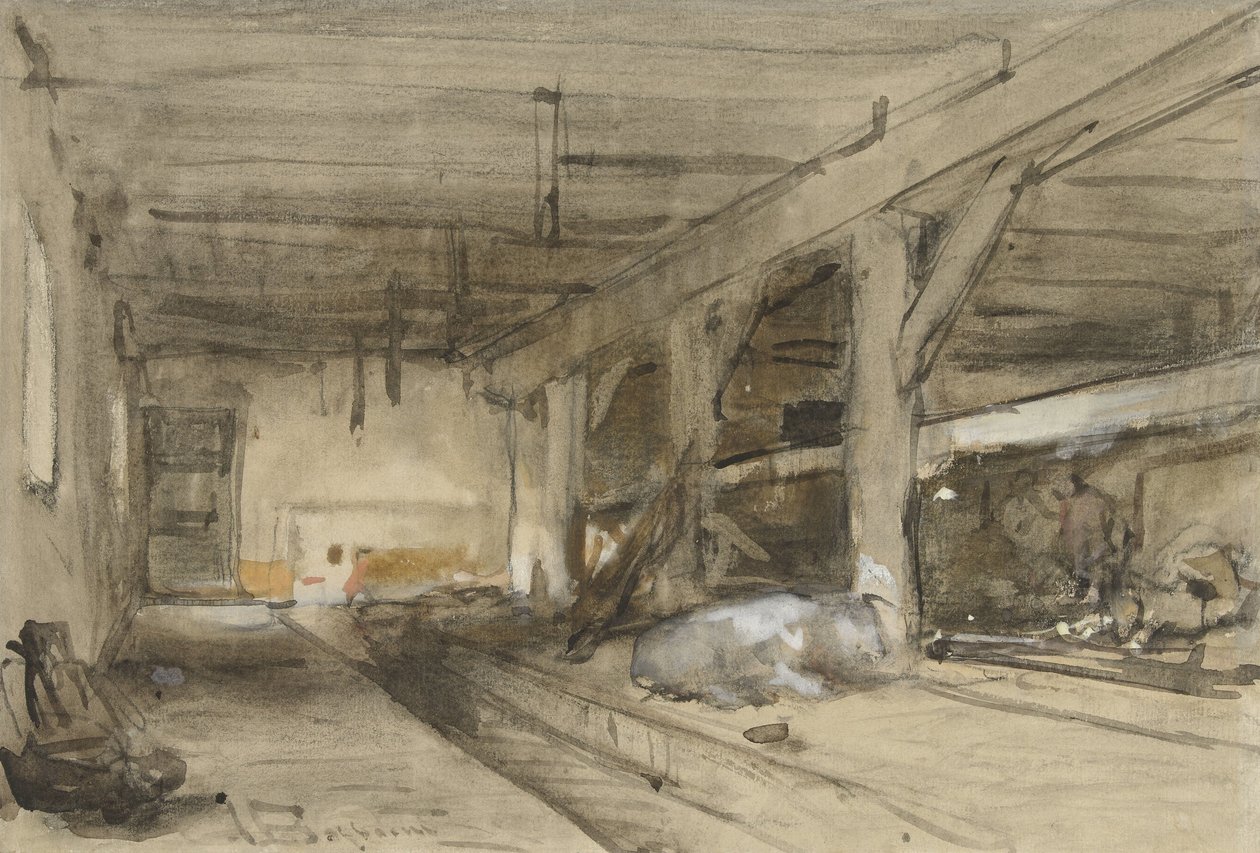Stable Interior by Johannes Bosboom
