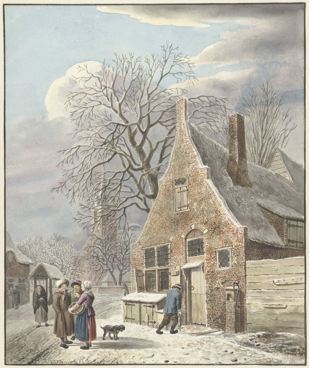 Village Under Snow by Johannes Christiaan Janson