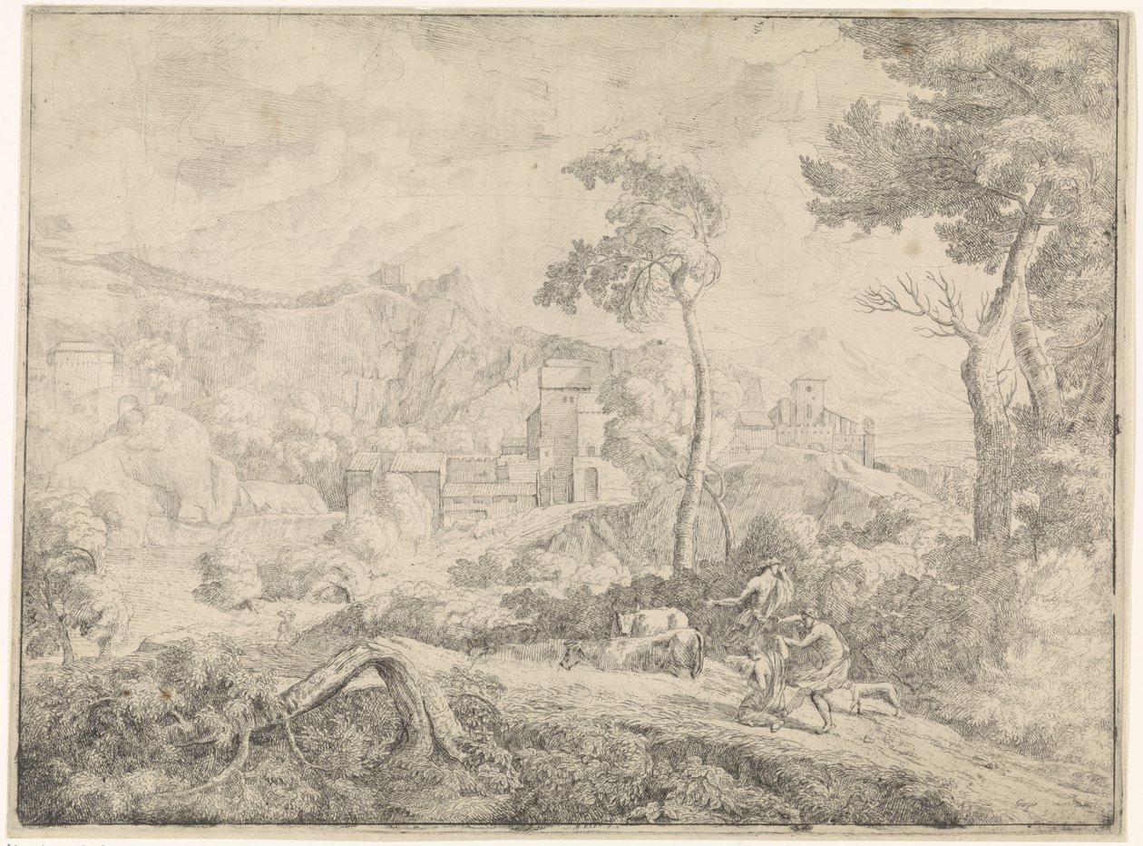 Three Shepherds in a Storm by Johannes Gottlieb Glauber