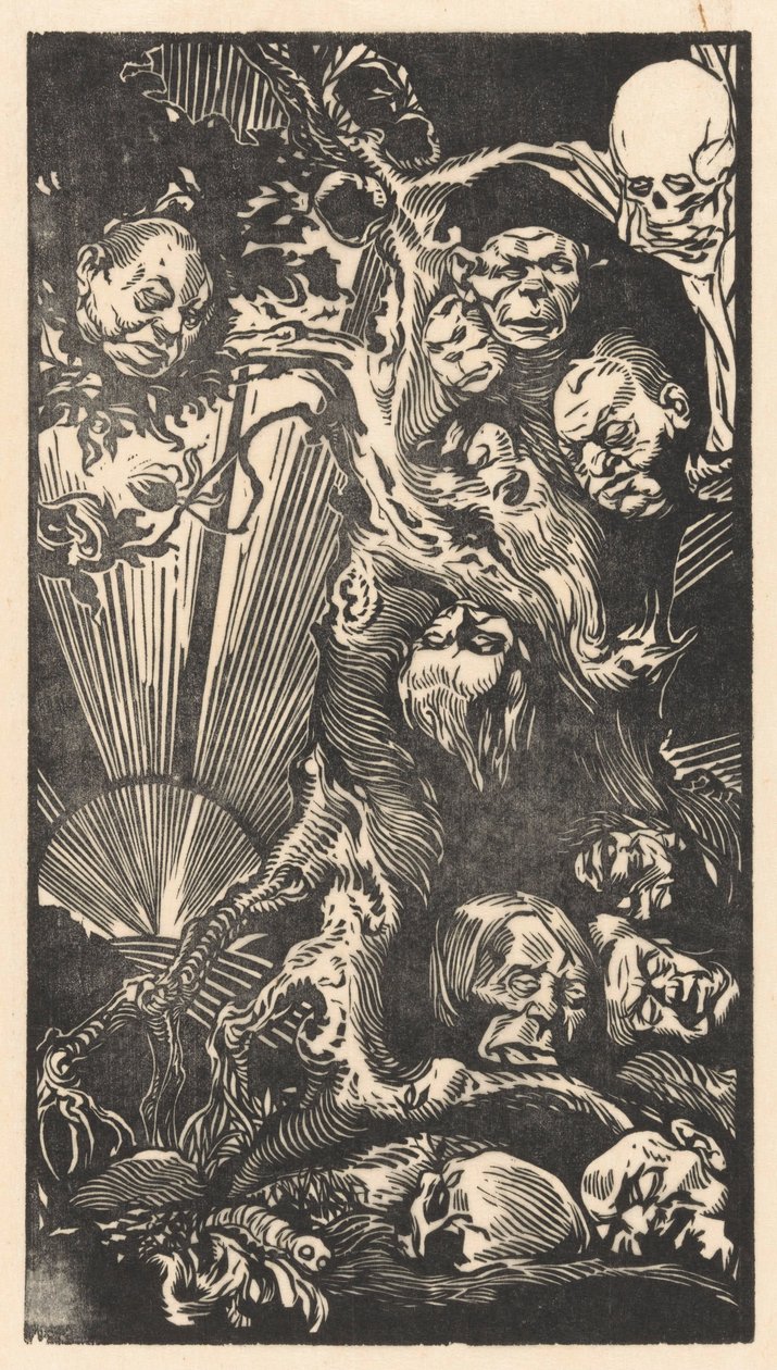 Tree with Fantastic Faces by Johannes Josephus Aarts
