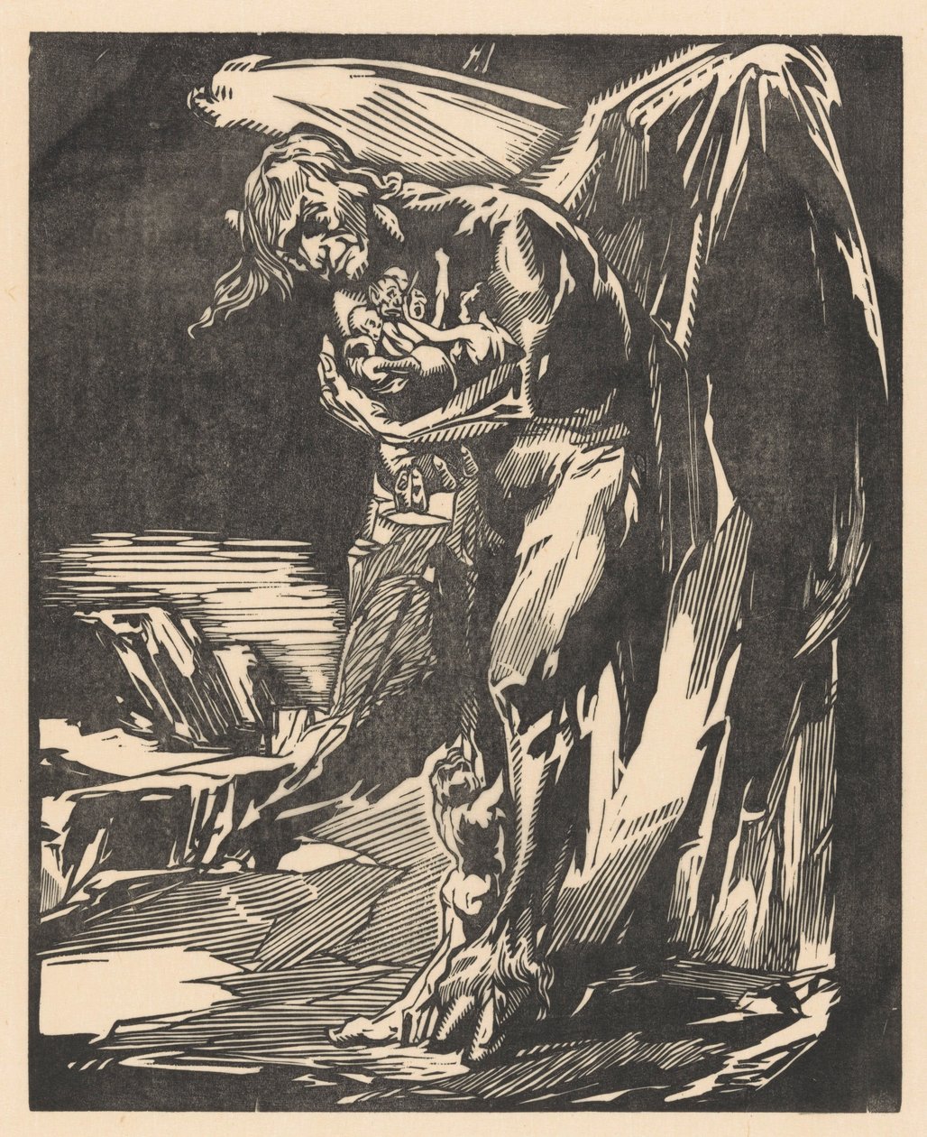 Satan with Figures in His Arms by Johannes Josephus Aarts