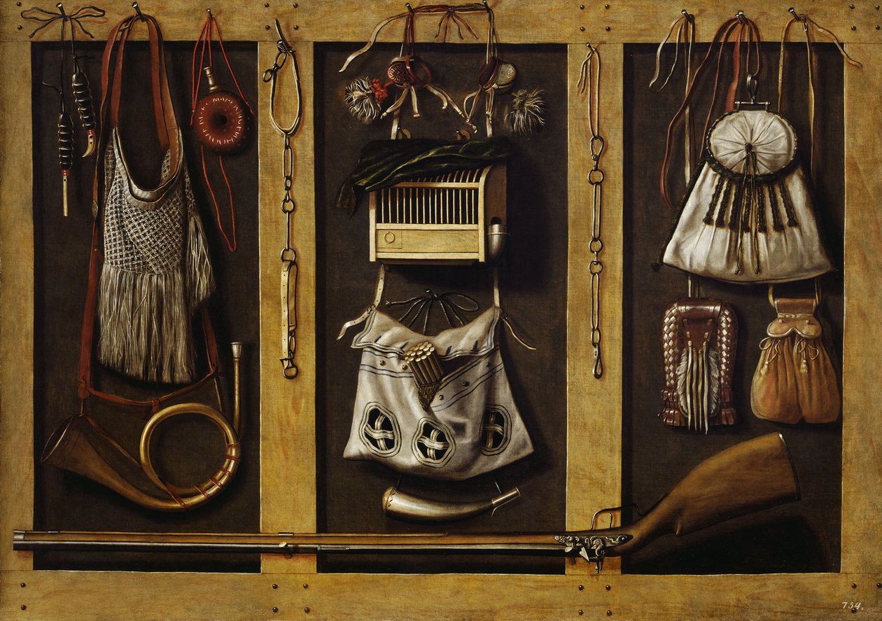 Still-Life with Hunting Equipment by Johannes, Leemans