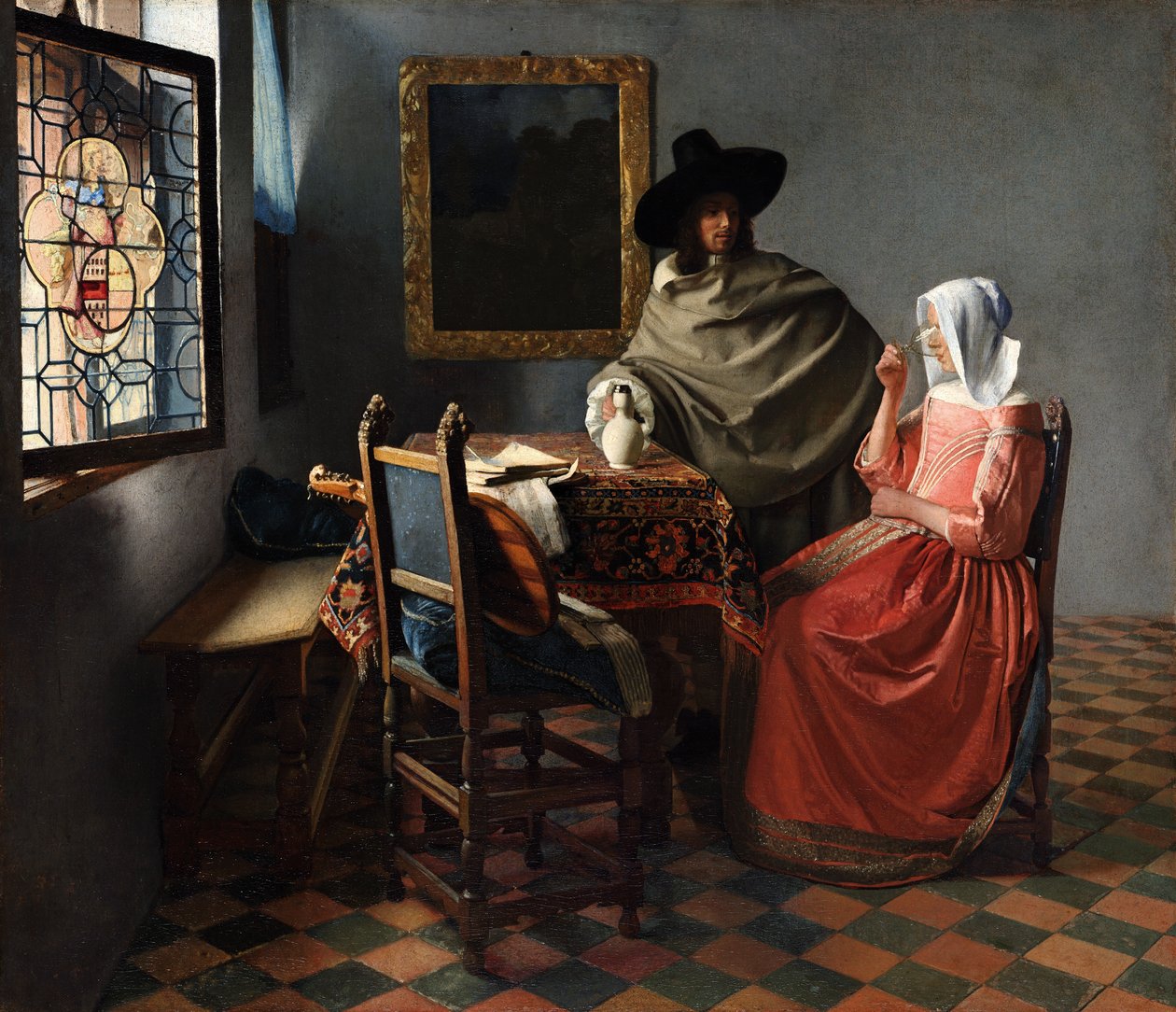 The Glass of Wine by Johannes Vermeer