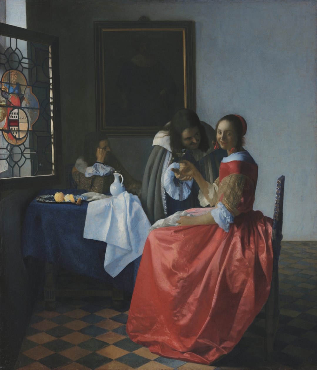 Young Woman with a Wine Glass by Johannes Vermeer