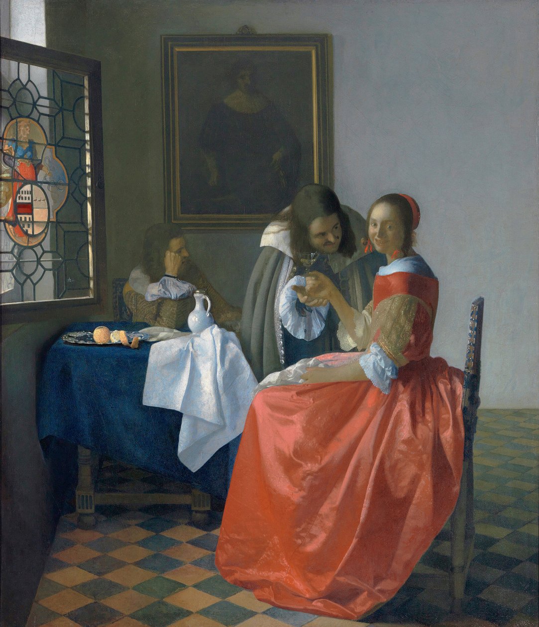 Young Woman with a Wine Glass by Johannes Vermeer