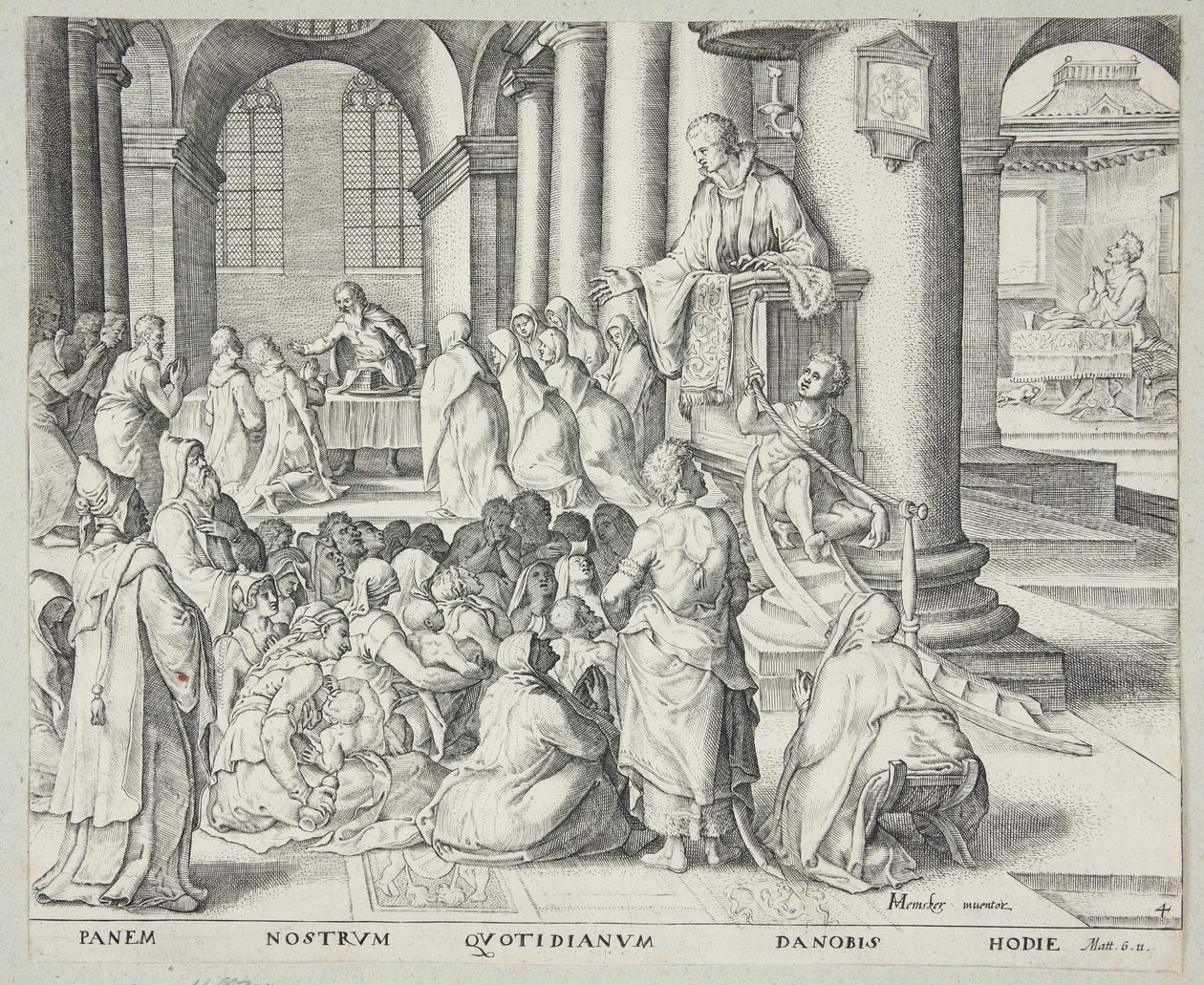 The Sermon in the Church by Johannes Wierix