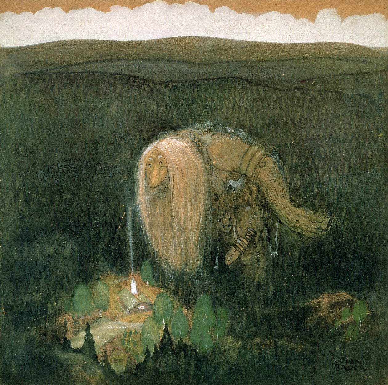 A Forest Troll, c.1913 by John Bauer