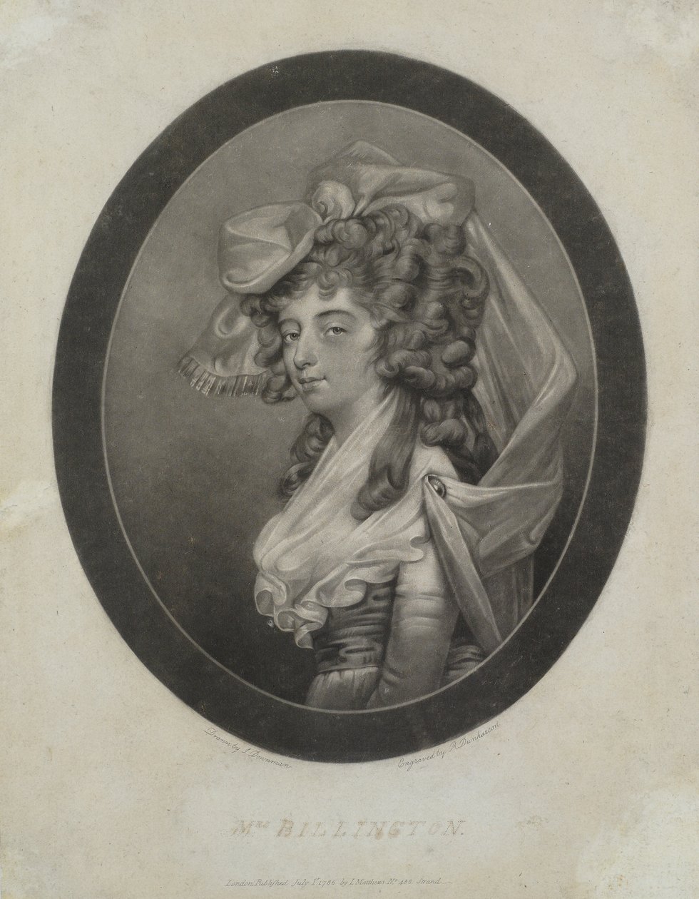 Mrs. Billington, engraved by Robert Dunkarton by John Downman