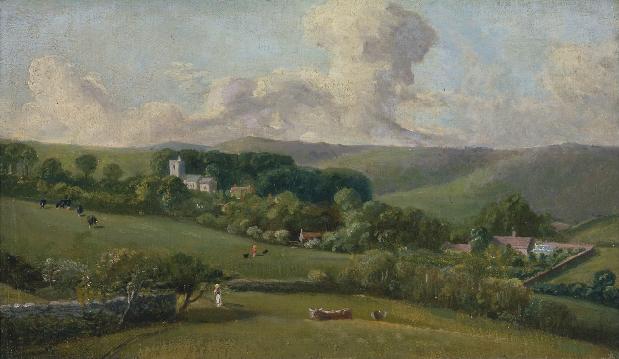 Osmington- A View to the Village by John Fisher
