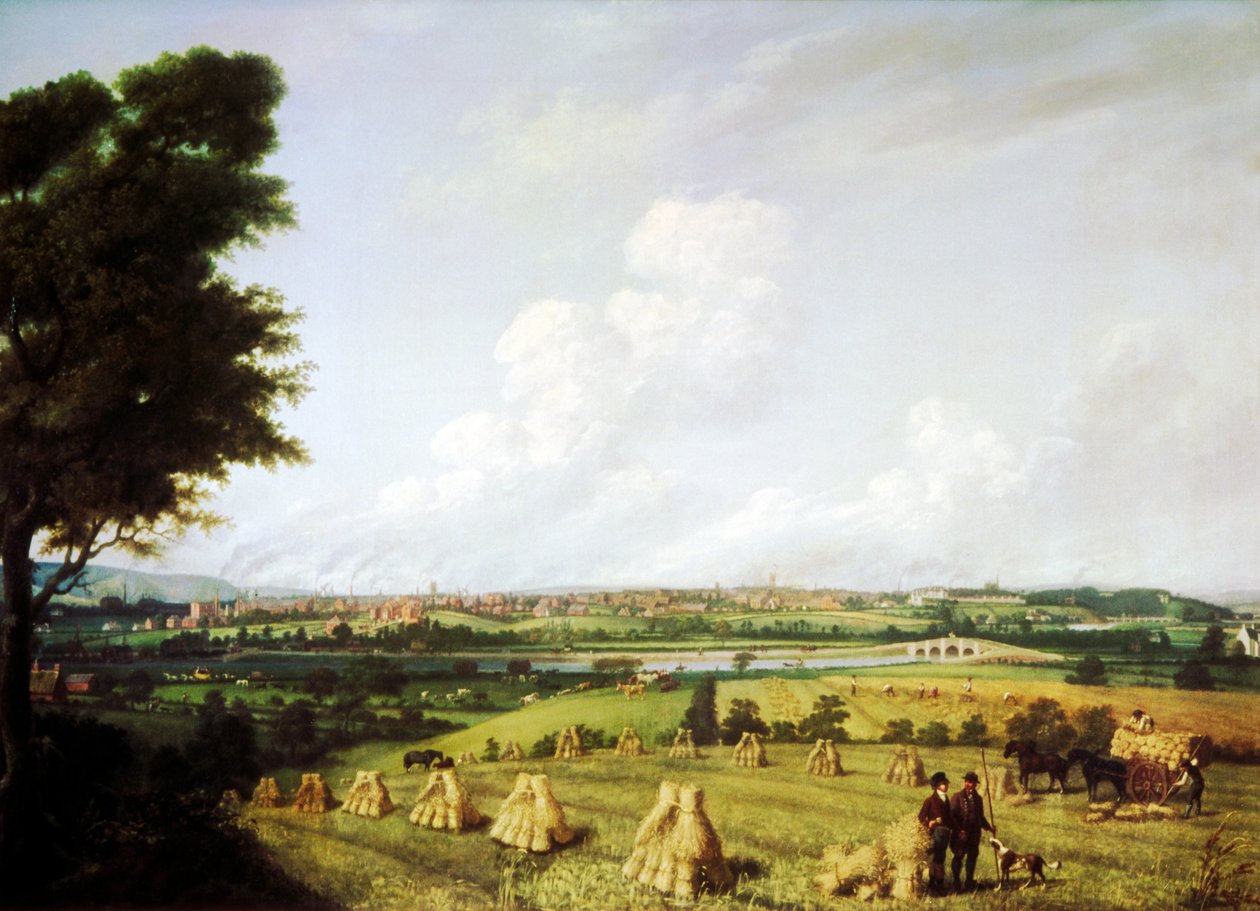 View of Preston from Penwortham Mill, 1821 by John Jenkinson
