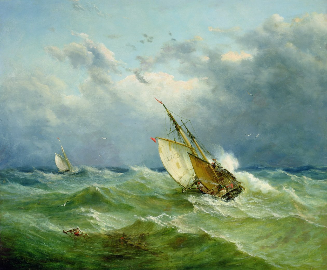Lowestoft Trawler in Rough Weather by John Moore
