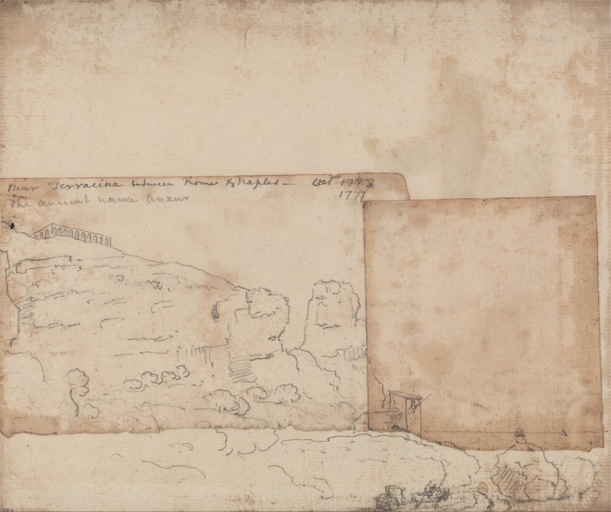 Near Terracina between Rome and Naples, October 1777 by John Robert Cozens