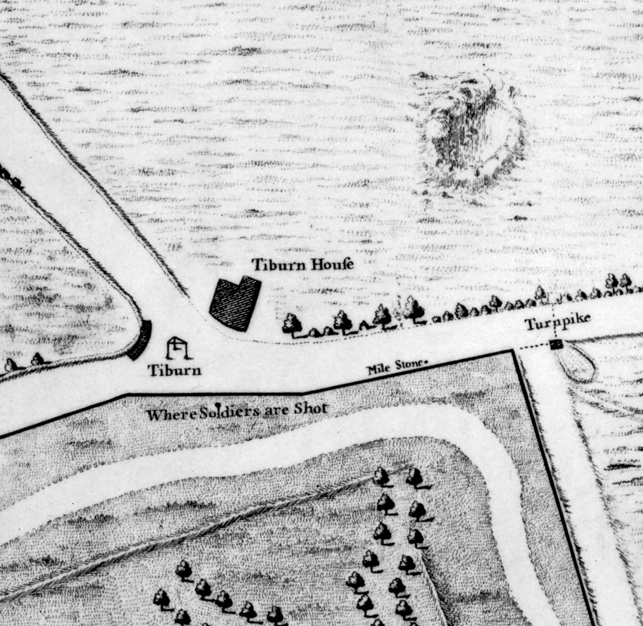 A Map of Tyburn, 1746 (detail) by John Rocque