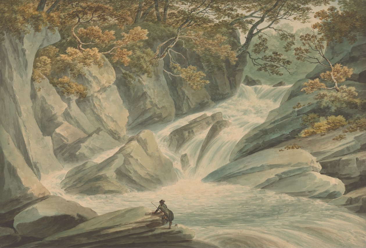 Hafod- Upper Part of Cascade by John Warwick Smith