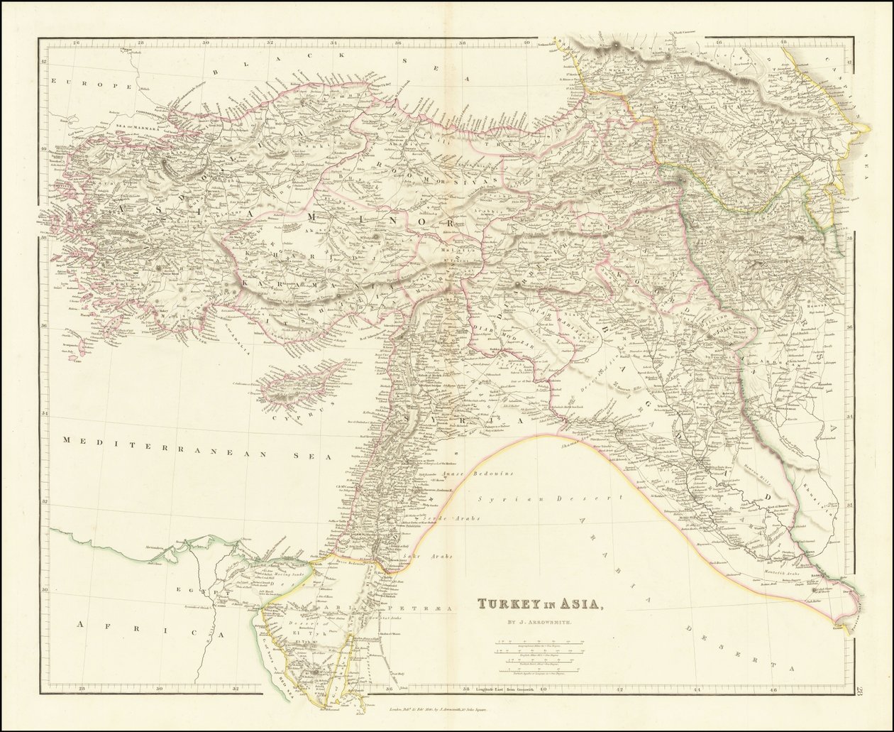 1840 Map of Turkey in Asia by John Arrowsmith