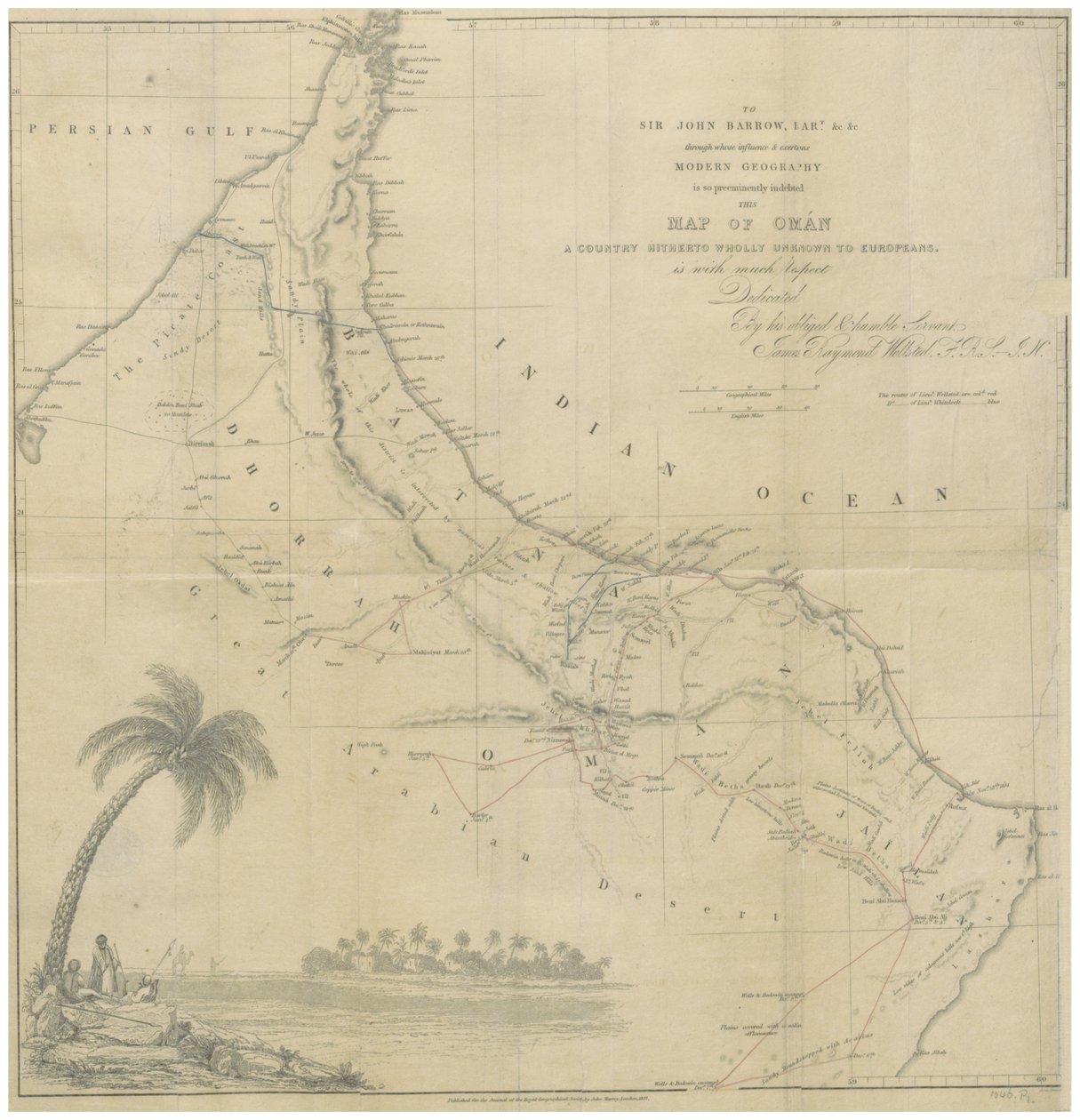 Map of Oman by John Arrowsmith