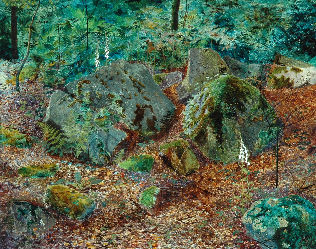 A Mossy Glen, 1864 by John Atkinson Grimshaw