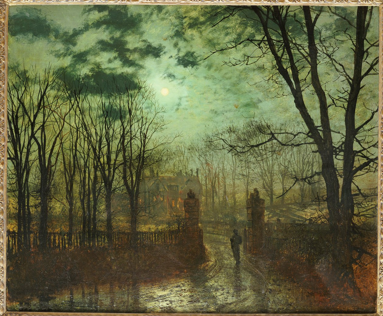 At the Park Gate by John Atkinson Grimshaw