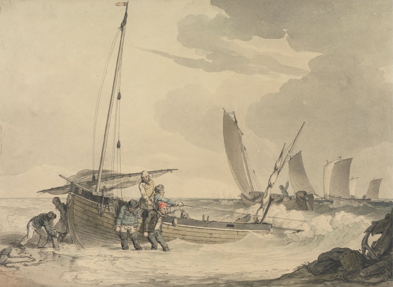 Fisherman Putting Out to Sea by John Augustus Atkinson