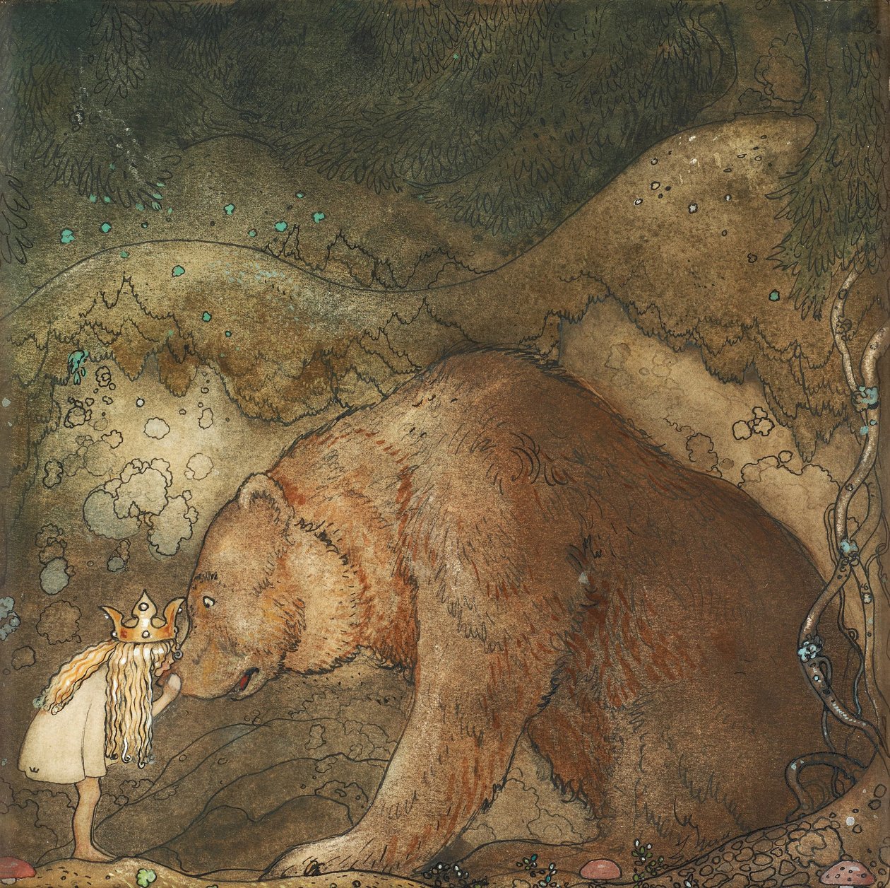 Poor Little Bear!, 1912 by John Bauer