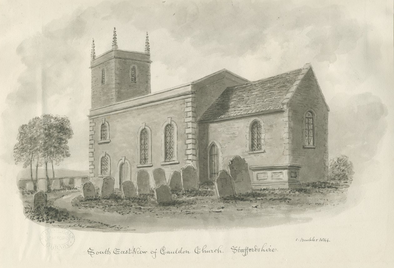 Cauldon Church by John Buckler