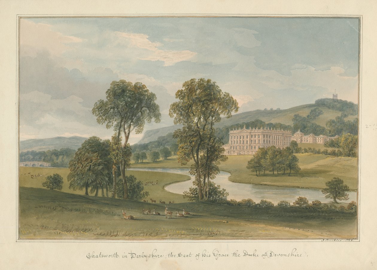 Chatsworth Hall by John Buckler