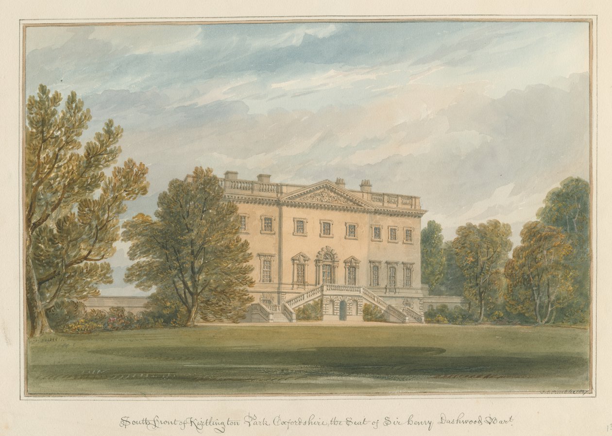 Oxfordshire - Kirtlington Park, 1827 by John Chessell Buckler