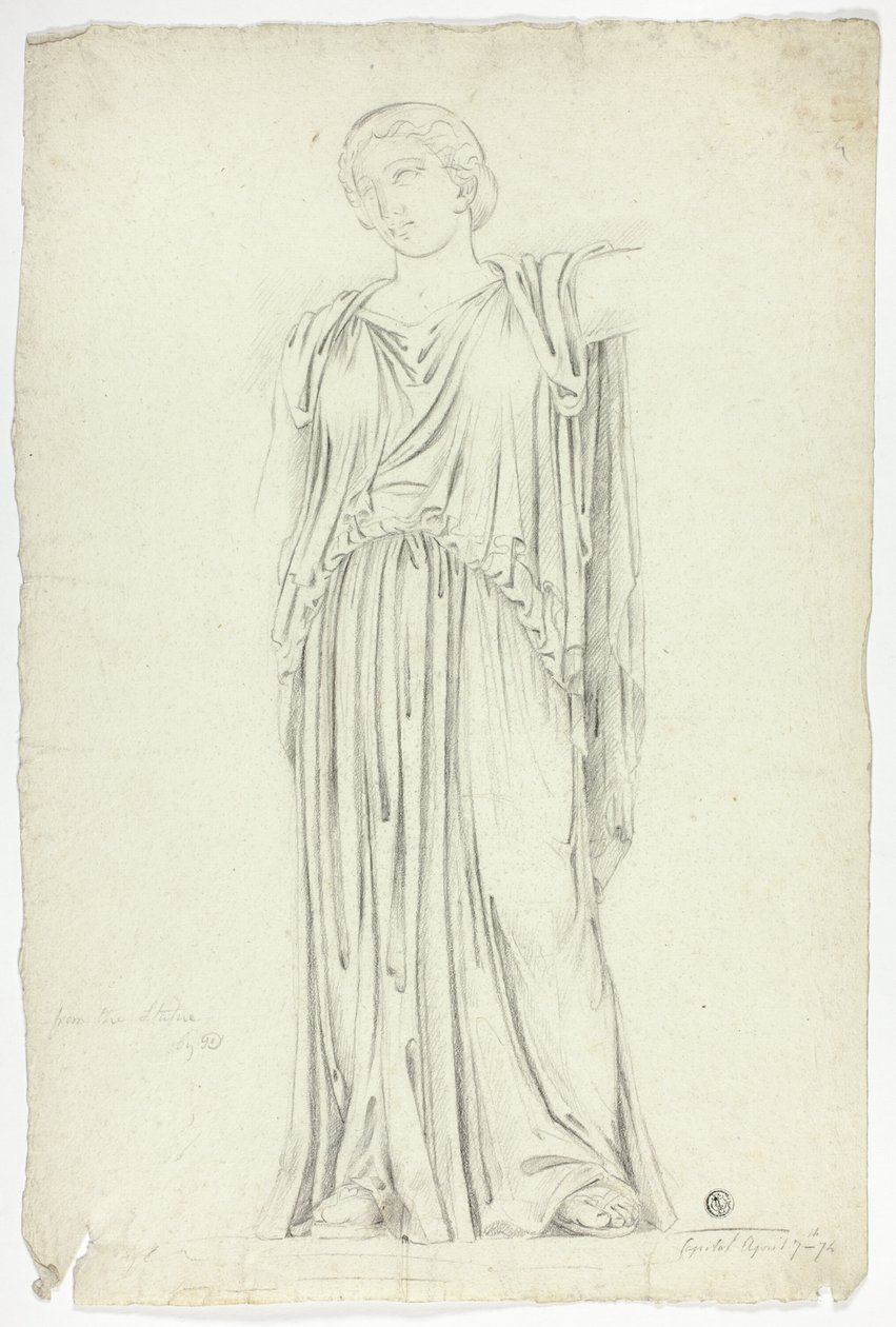 Antique Statue of Draped Standing Woman by John Downman