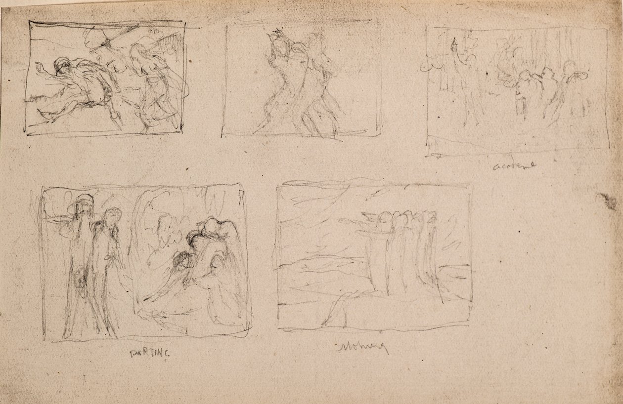 Untitled [Five sketches of figures] by John Duncan