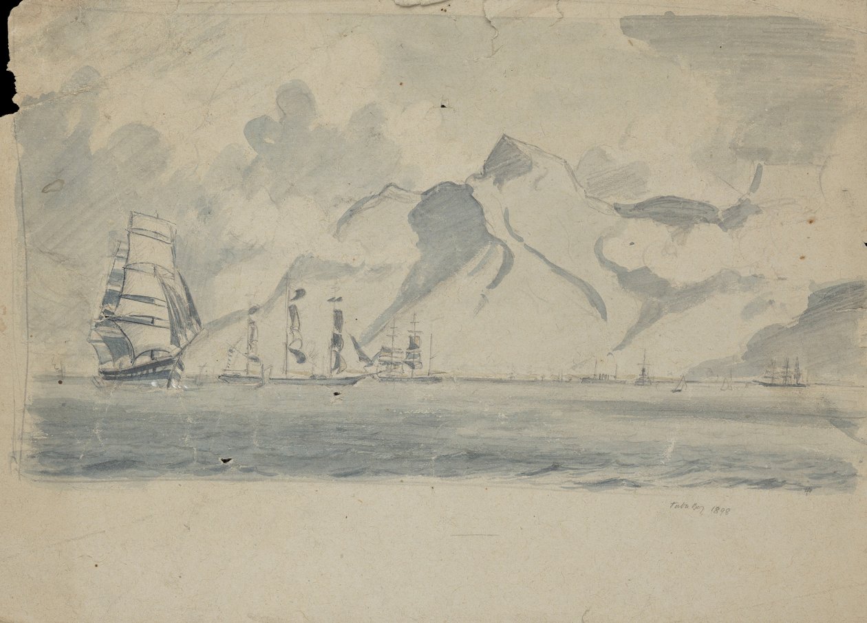 View of Table Bay with ships by John Everett