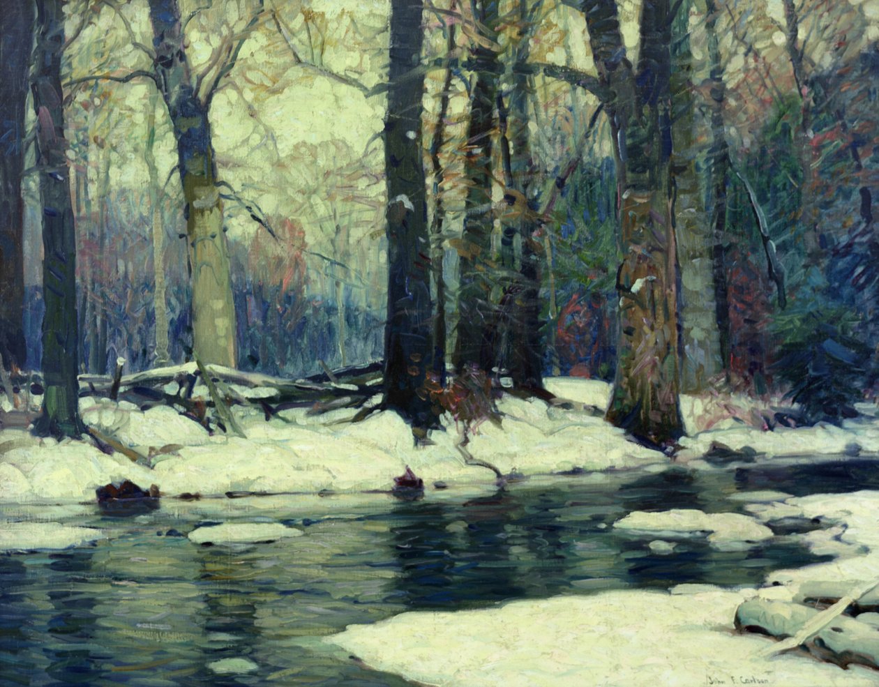 Sylvan Stream (oil on canvas) by John Fabian Carlson