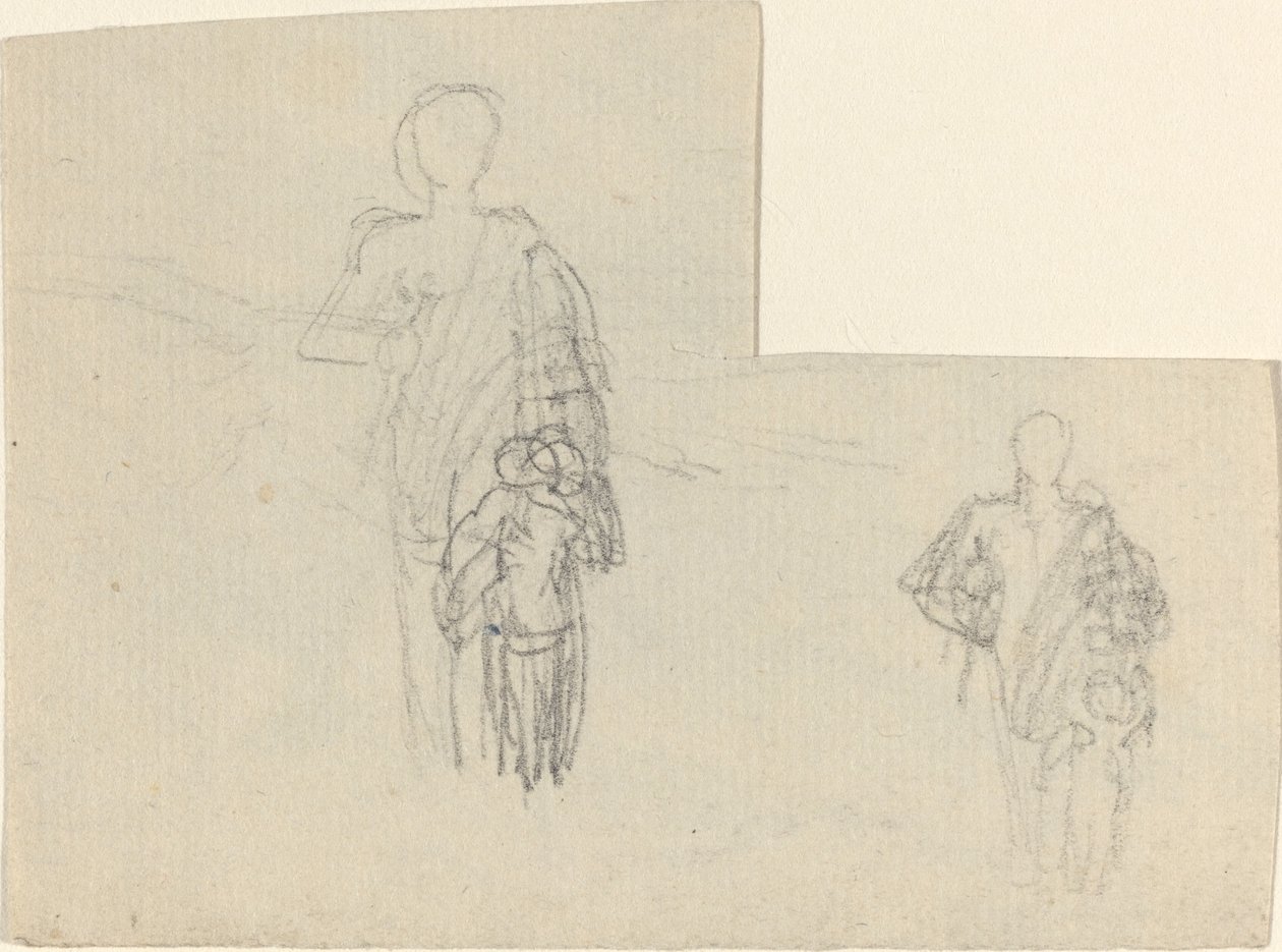 Two Studies of Standing Figure and Child by John Flaxman